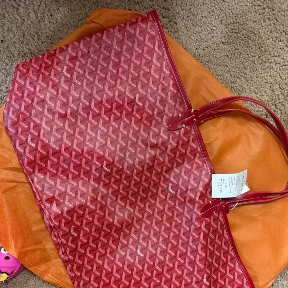 Large Size Red Patterned Tote Bag - image 1